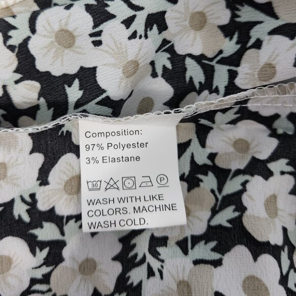 PrettyGarden Black Floral Print One-Shoulder Dress Size L - Picture 10 of 13